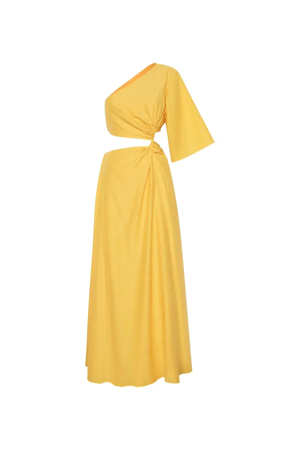 Camilla & Marc Wally One Shoulder Cut Out Maxi Dress in Honey Yellow Size 10 - Image 8