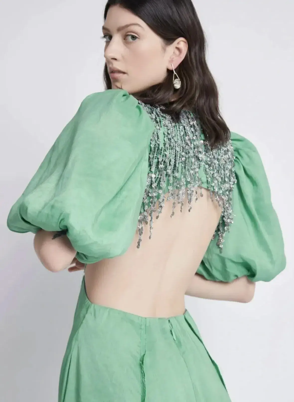 Aje Relic Beaded Mini Dress Green Size 10 - Image 2