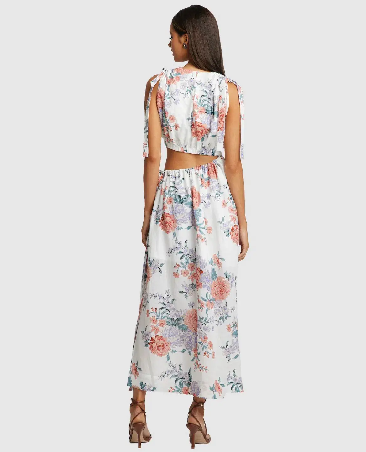 Sofia The Label Moma Gathered Cut Out Maxi Dress Floral Size 12 - Image 3