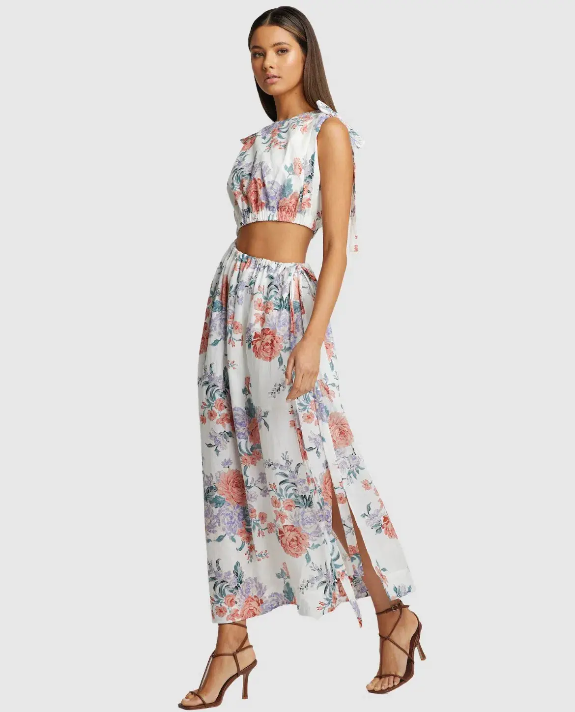 Sofia The Label Moma Gathered Cut Out Maxi Dress Floral Size 12 - Image 2