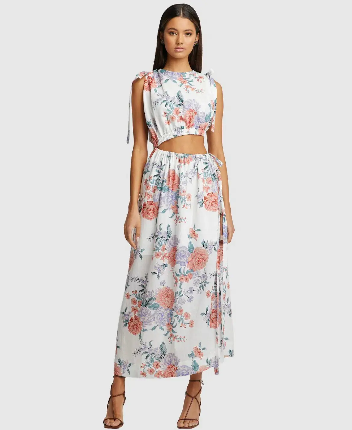 Sofia The Label Moma Gathered Cut Out Maxi Dress Floral Size 12 - Image 1