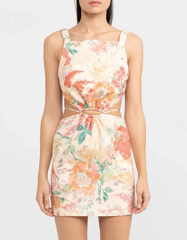 Significant Other Indiana Linen Mini Dress Floral Size 6 - Image 2