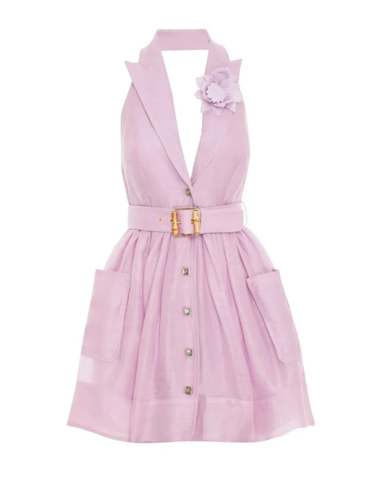 Zimmerman High Tide Tuxedo Mini Dress in Lilac Size 0/Au 8 - Image 5