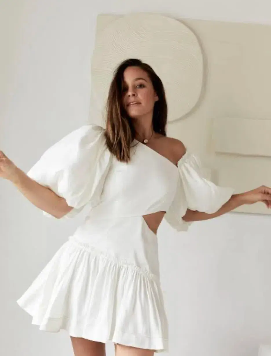 Aje Chateau Mini Dress Ivory Size 8  - Image 7