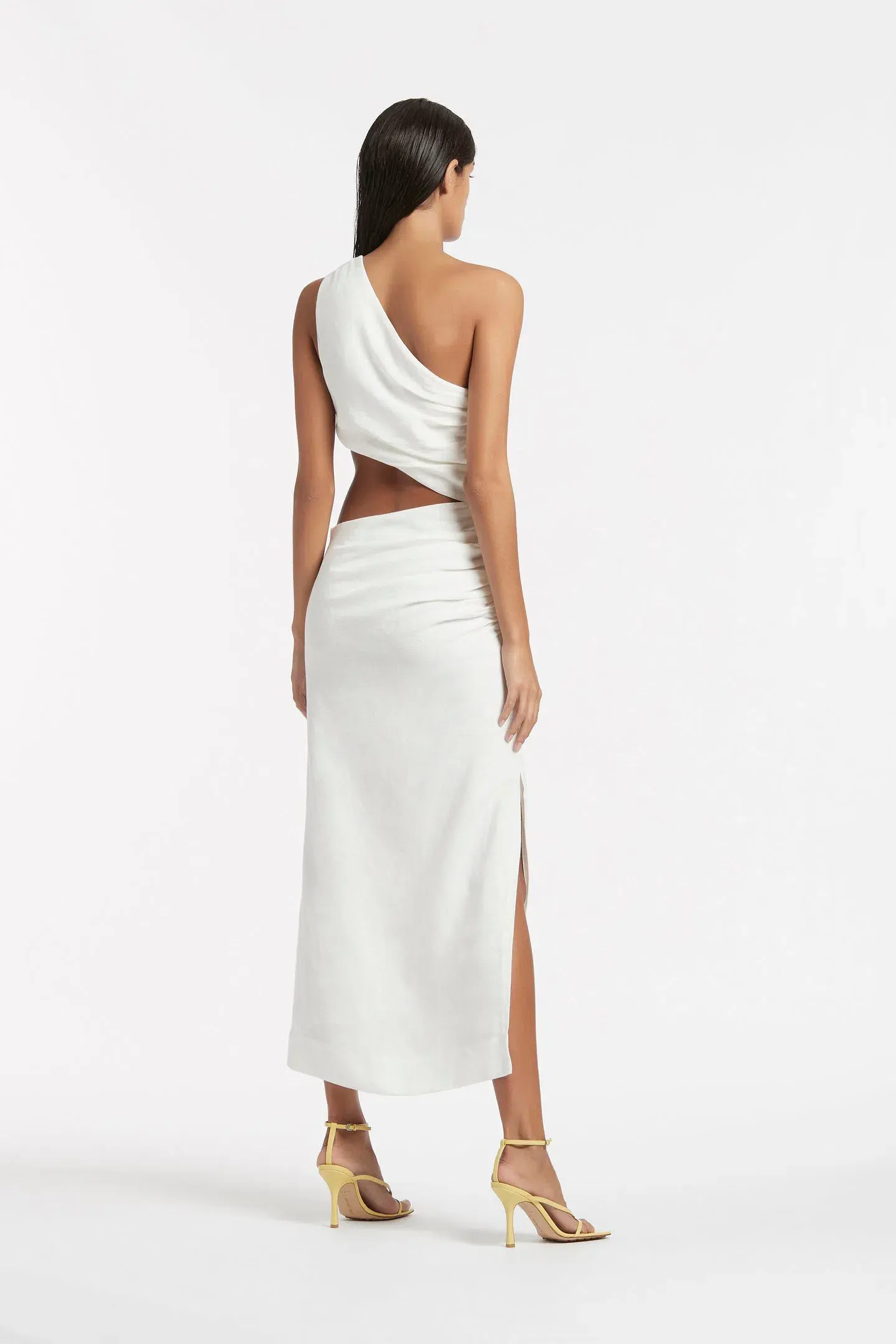 Sir the Label Clemence One Shoulder Midi Dress in Ivory Size 2 / Au 10 - Image 3