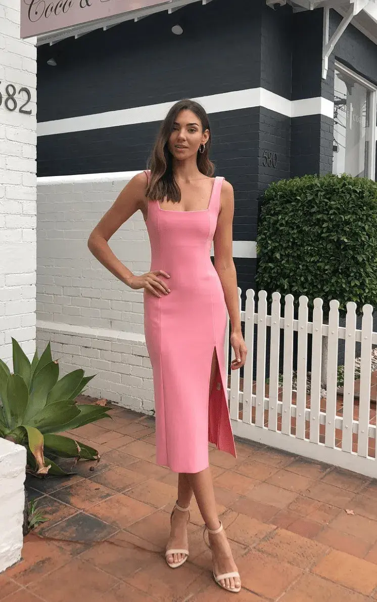 Bec & Bridge Hibiscus Islands Midi Dress Pink Size 6 for rent on The Volte - main image