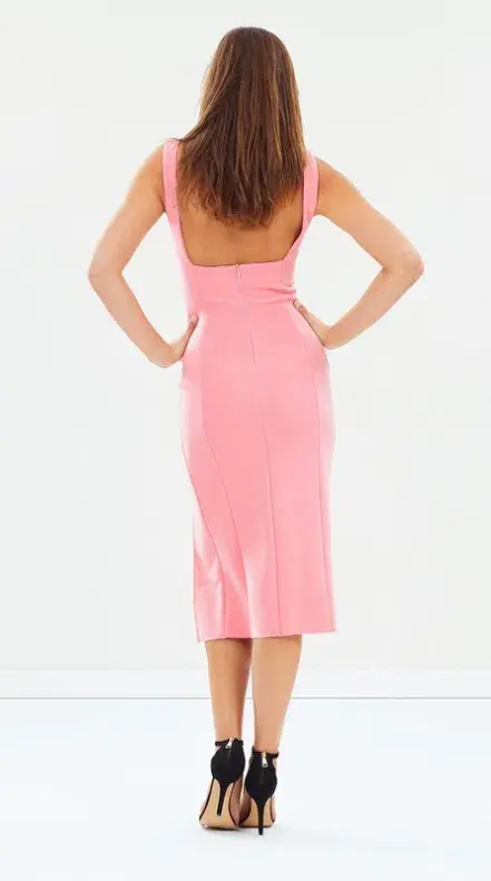 Bec & Bridge Hibiscus Islands Midi Dress Pink Size 6 - Image 5