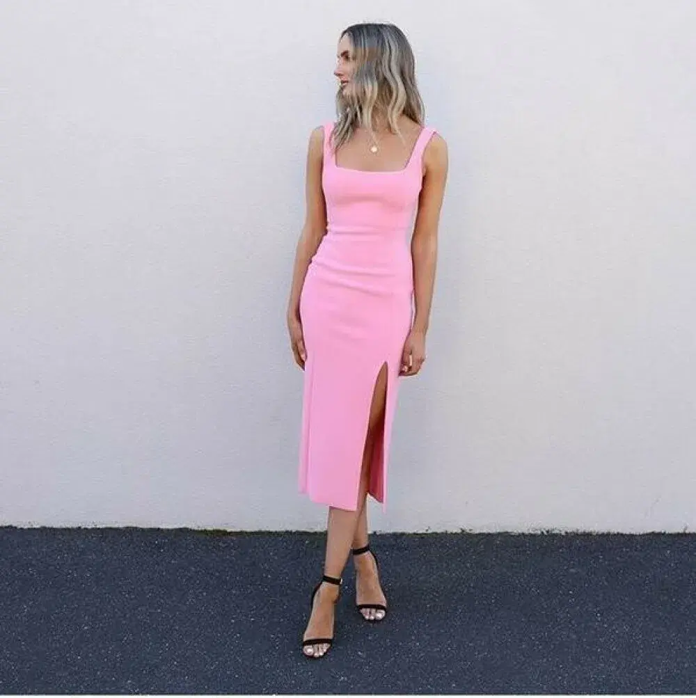 Bec & Bridge Hibiscus Islands Midi Dress Pink Size 6 - Image 1