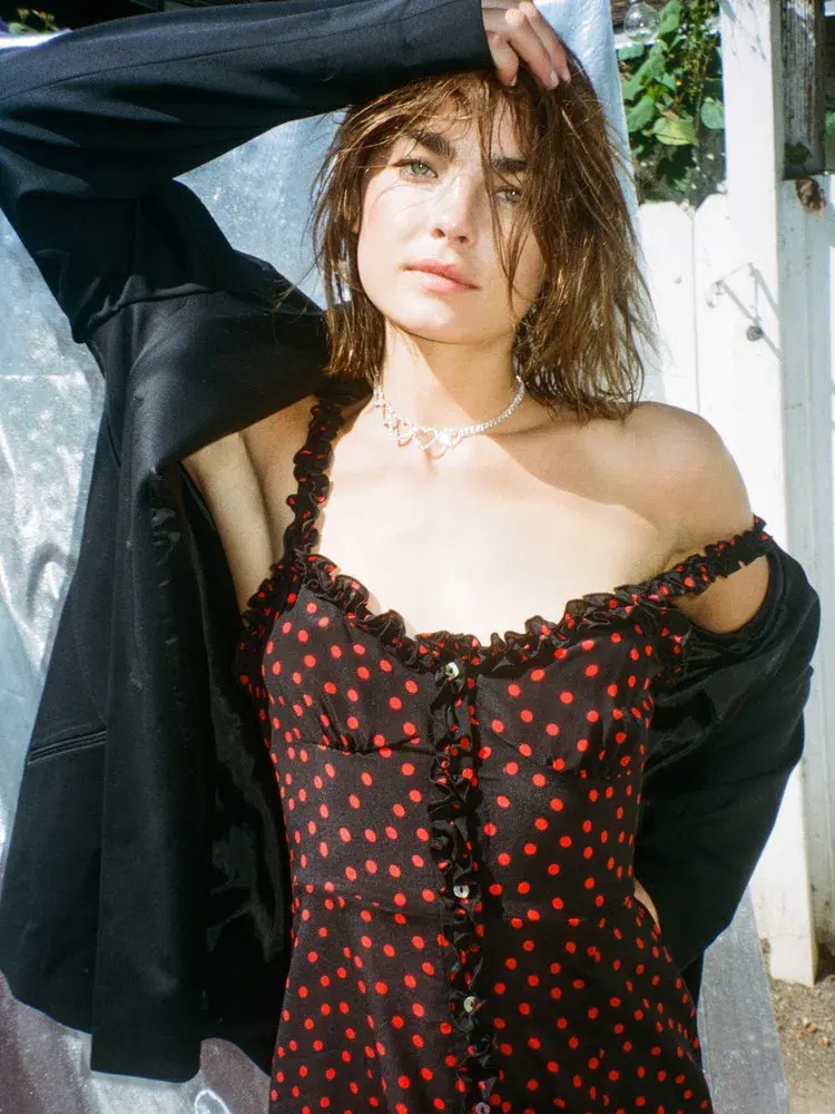 Realisation Par The Juliet Midi Dress in Italia Spot Size M / Au 10 for rent on The Volte - main image