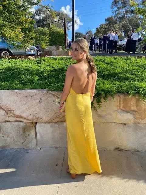 One Fell Swoop Zion Maxi Dress Yellow Size 8 for rent on The Volte - main image