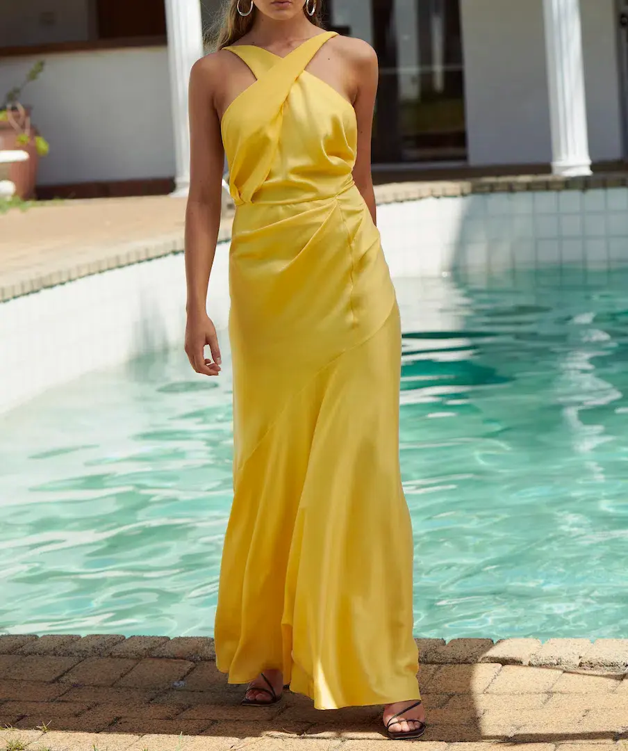 One Fell Swoop Zion Maxi Dress Yellow Size 8 for rent on The Volte - main image