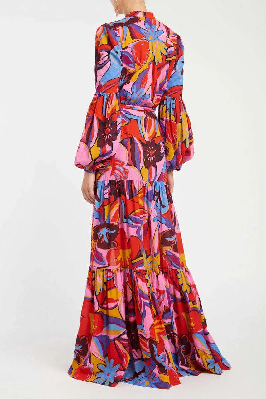 Rebecca Vallance Positano Kaftan Dress Multi Size 10 - Image 2