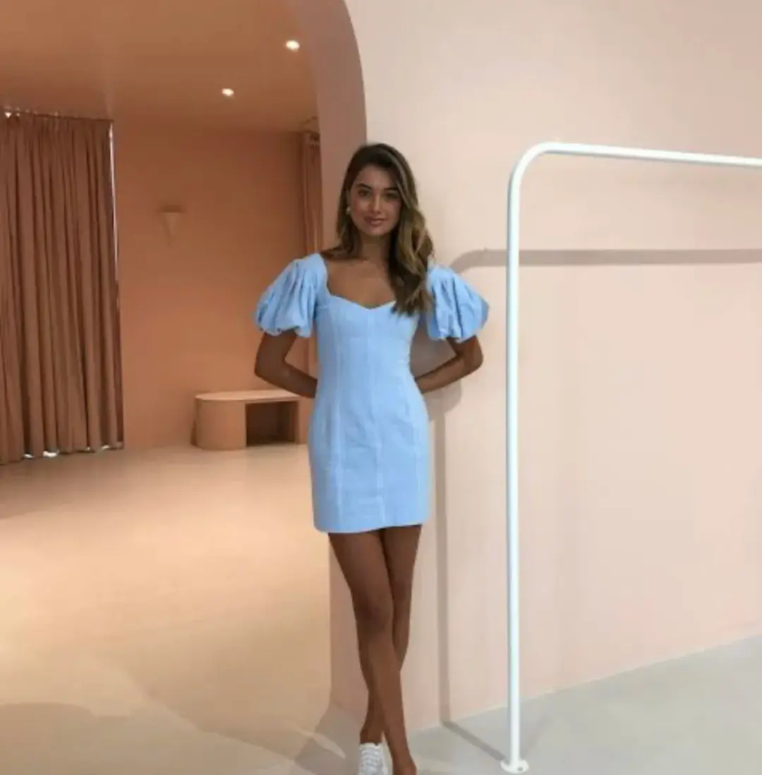 Bec & Bridge Anika Mini Dress Blue Size 10  for rent on The Volte - main image