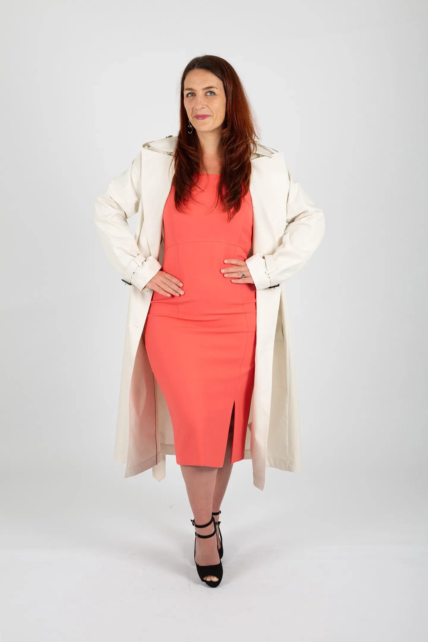 Hugo Boss Double-Breasted Trench Coat with Belted Closure White Size 10 - Image 5