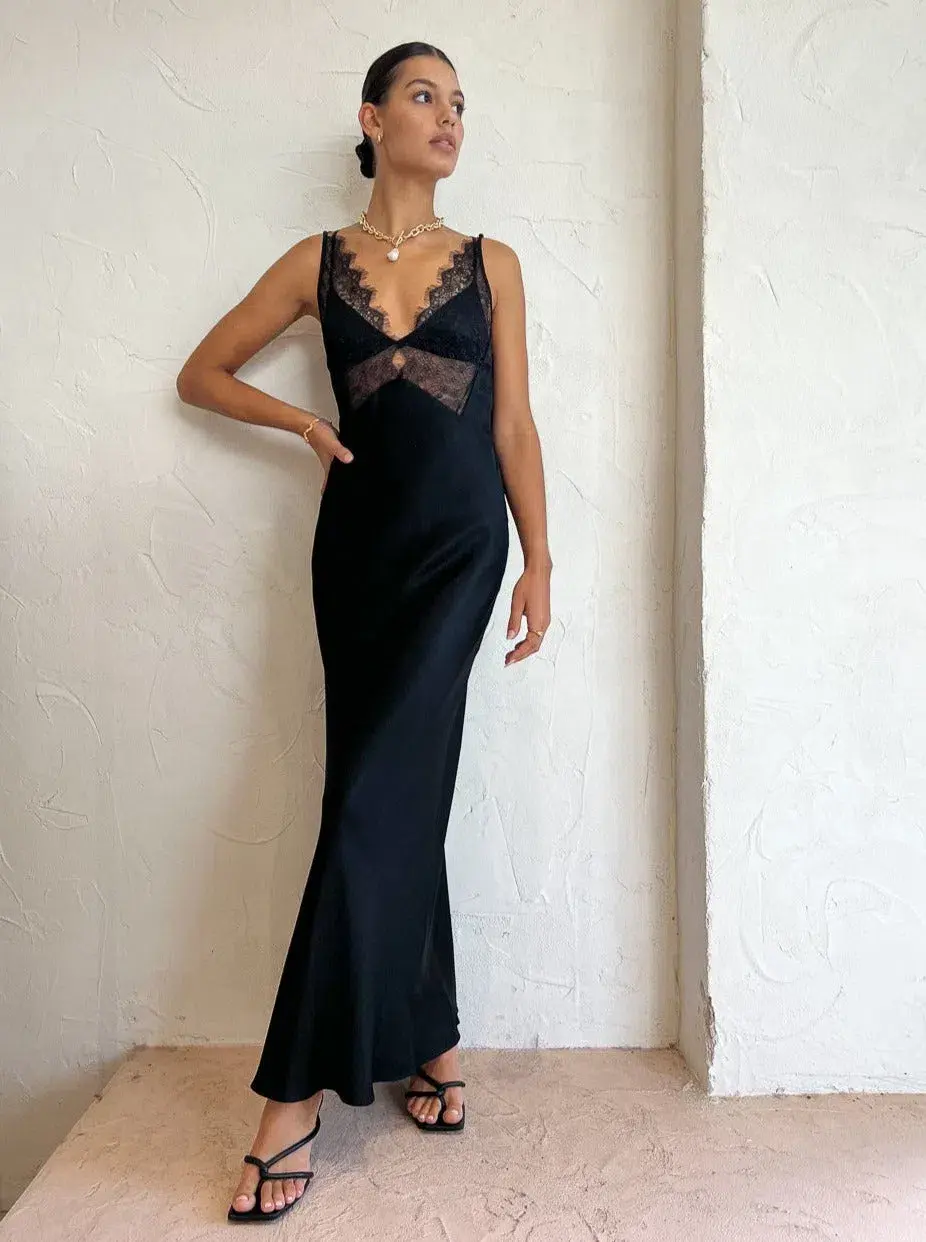 Bec & Bridge Lucille Lace Cut Out Camille Open Back Maxi Dress Black Size 8 / S - Image 1