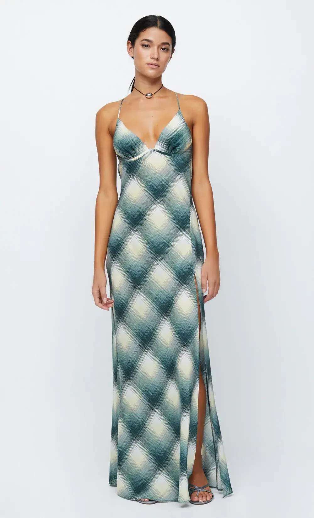 Bec & Bridge Edie Split Maxi Dress Teal Print Size 10 / M - Image 5