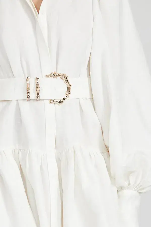 Acler Sherwood Mini Dress Ivory Size 14 for rent on The Volte - main image