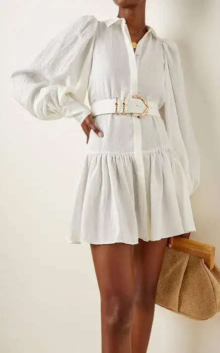 Acler Sherwood Mini Dress Ivory Size 14 - Image 6