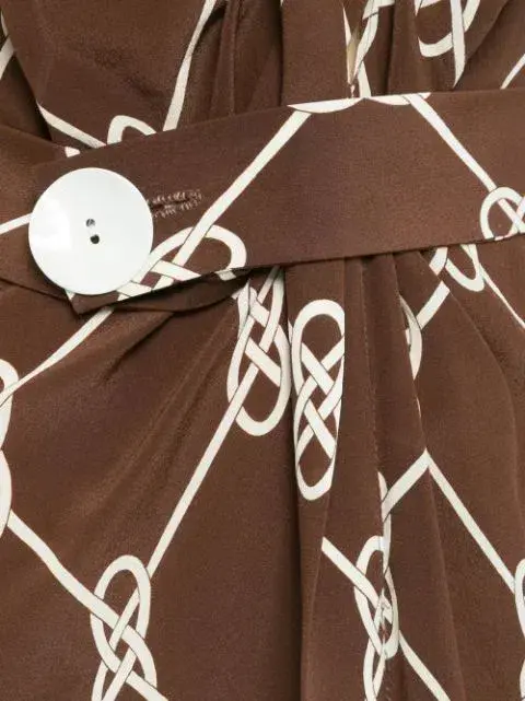 Manning Cartell Sleeveless Midi Dress Walnut/White Print Size 8 - Image 5
