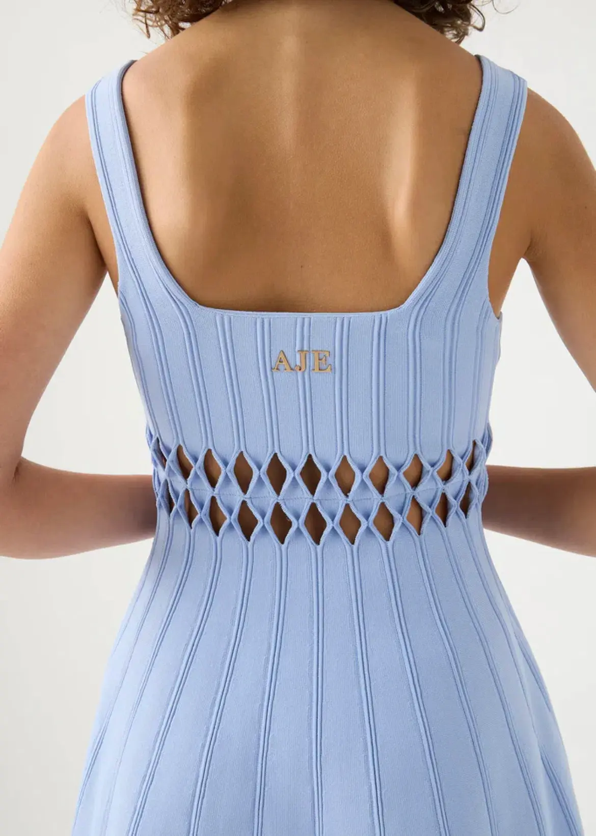 Aje Ney Diamond Cut Out Mini Dress Blue Size AU 8   - Image 3