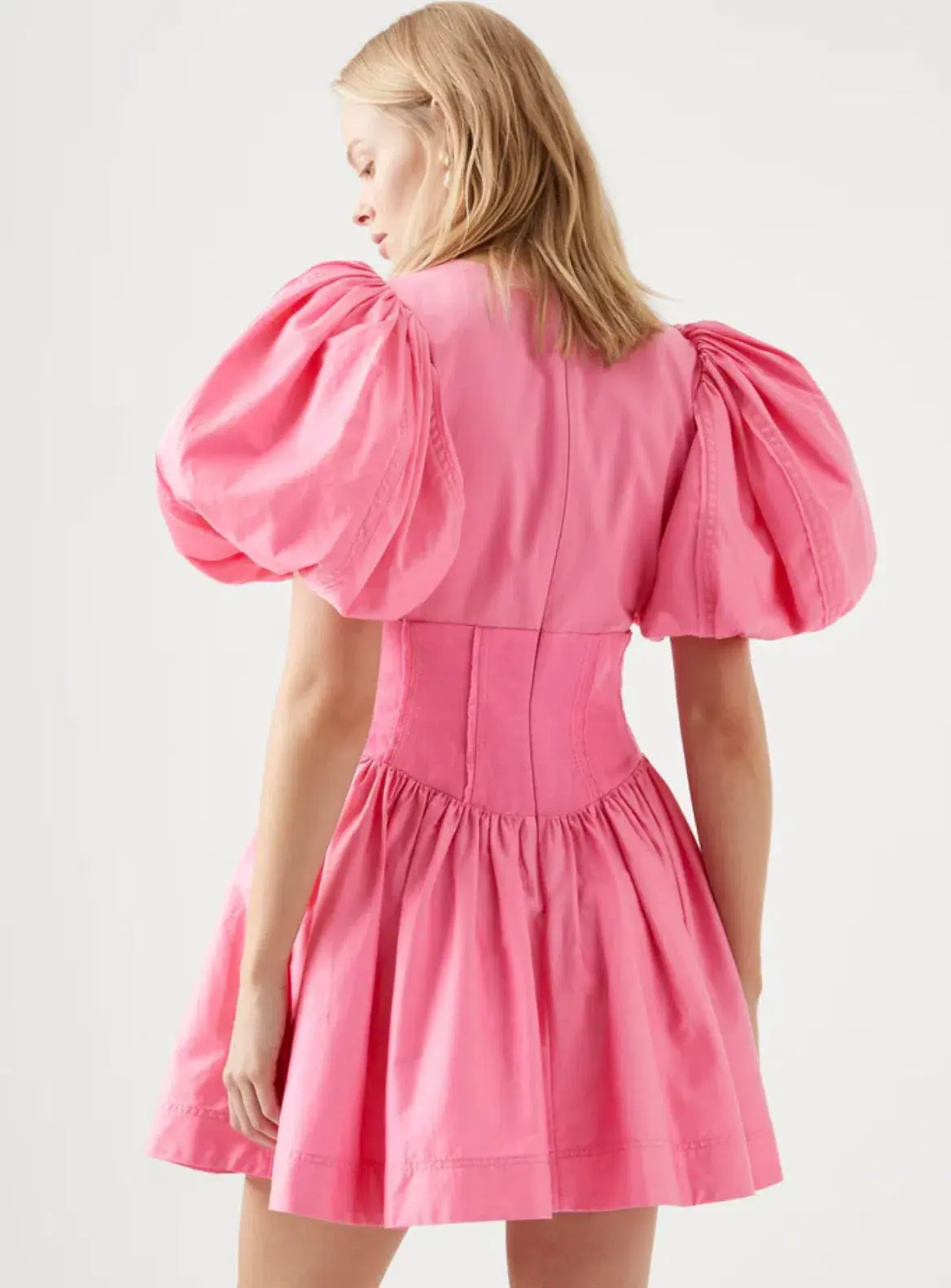 Aje Gianna Puff Sleeve Dress Pink Size AU 10 - Image 3