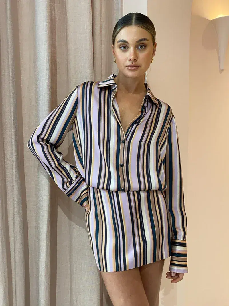 Hansen & Gretel Jerico Dress In Licorice Stripe Size AU 10 - Image 5
