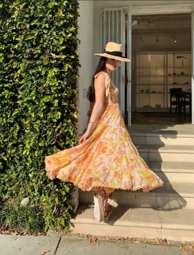 Zimmermann Primrose Crinkle Dress Yellow Size AU 8 for rent on The Volte - main image