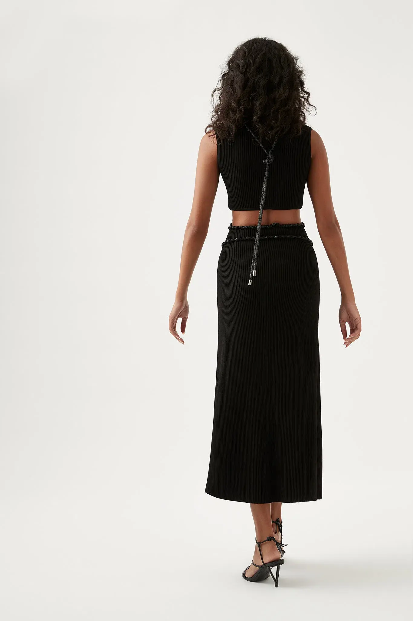 Aje Arp Cut Out Knit Midi Dress Black Size Small / AU 8 - Image 2