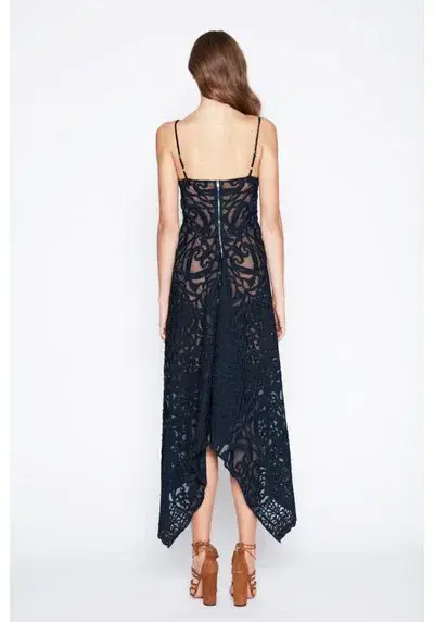 Once Was Harlequin Midi Dress Ink Navy Size AU 8 - Image 2