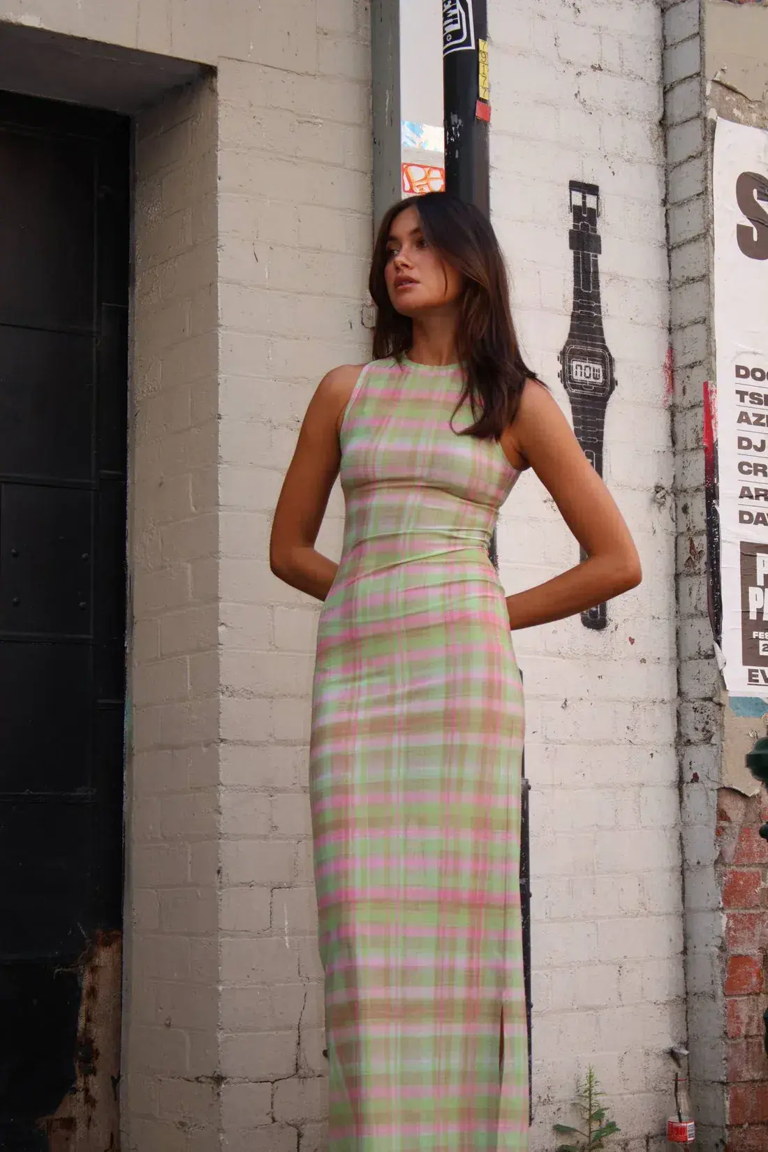 With Harper Lu Plaid Mesh Maxi Dress Multi-colored Size Small / AU 6 - Image 5