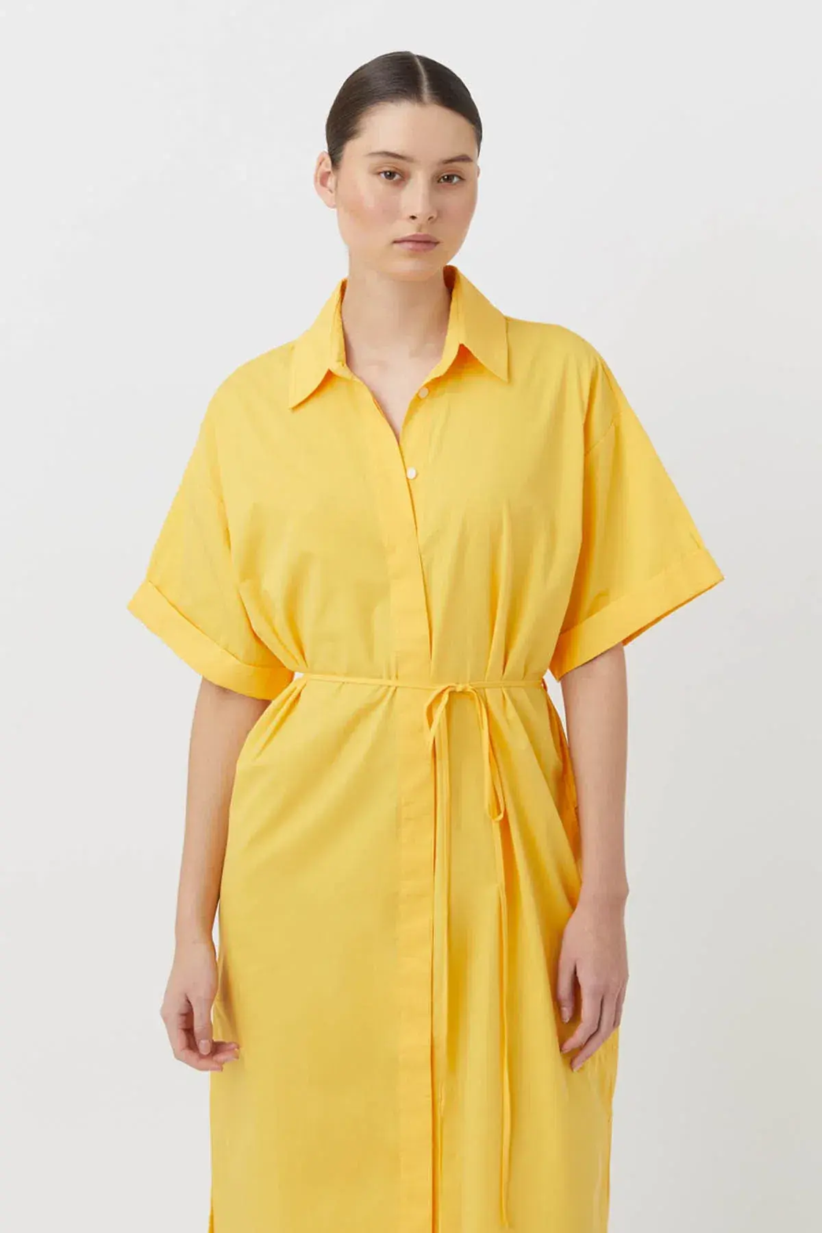 Camilla & Marc Wally Shirt Midi Dress Honey Yellow Gold Size 10 - Image 2