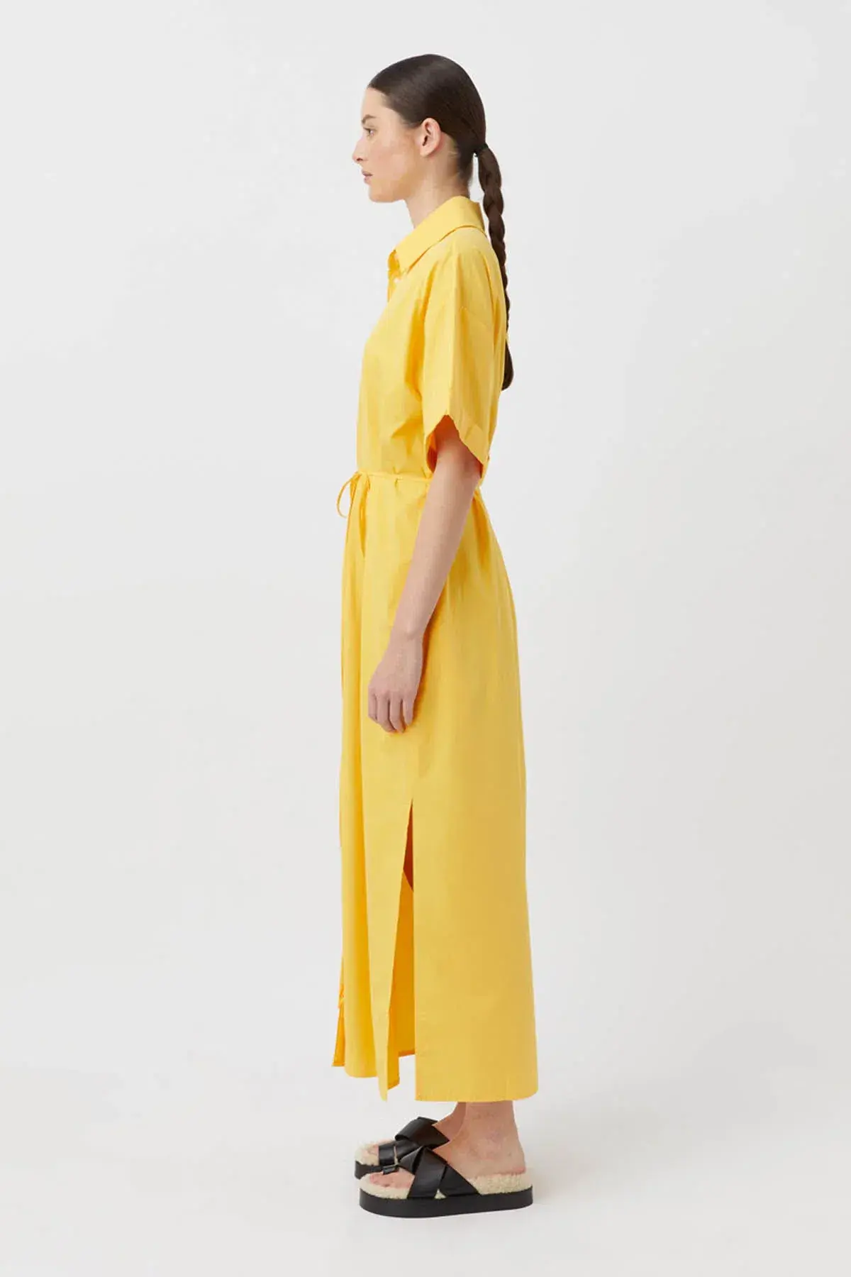 Camilla & Marc Wally Shirt Midi Dress Honey Yellow Gold Size 10 - Image 3