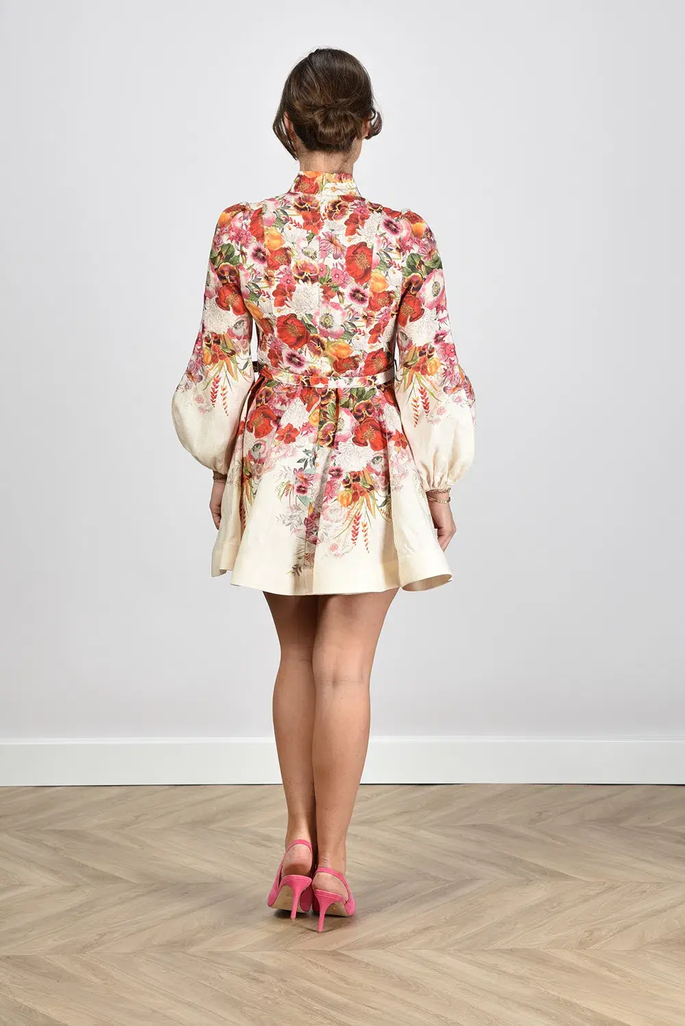 Zimmermann The Wonderland Buttoned Mini in Elka Poppy Ivory Size 1 /Au 10 - Image 2
