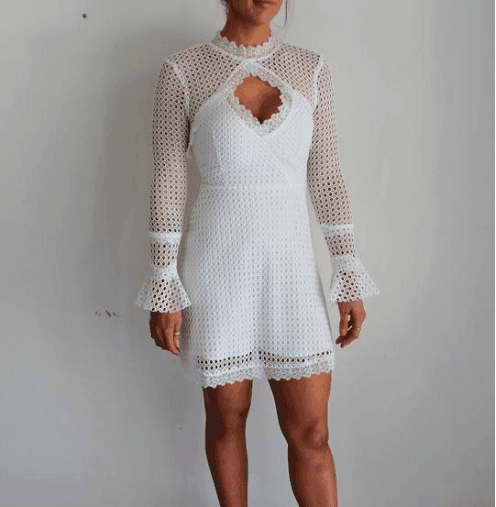Pasduchas Reign Mini Dress White Size 6 for rent on The Volte - main image