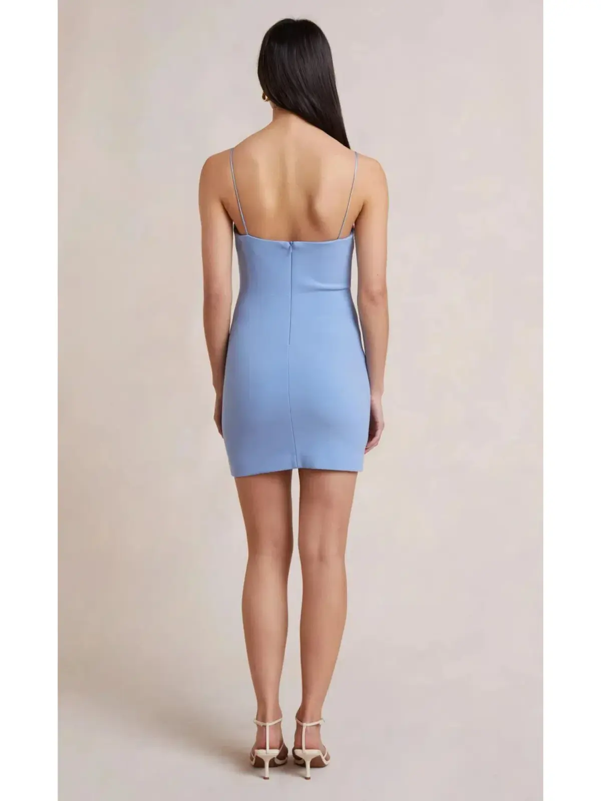 Bec & Bridge Noa Keyhole Mini Dress in Sky Blue Size AU 6  - Image 2
