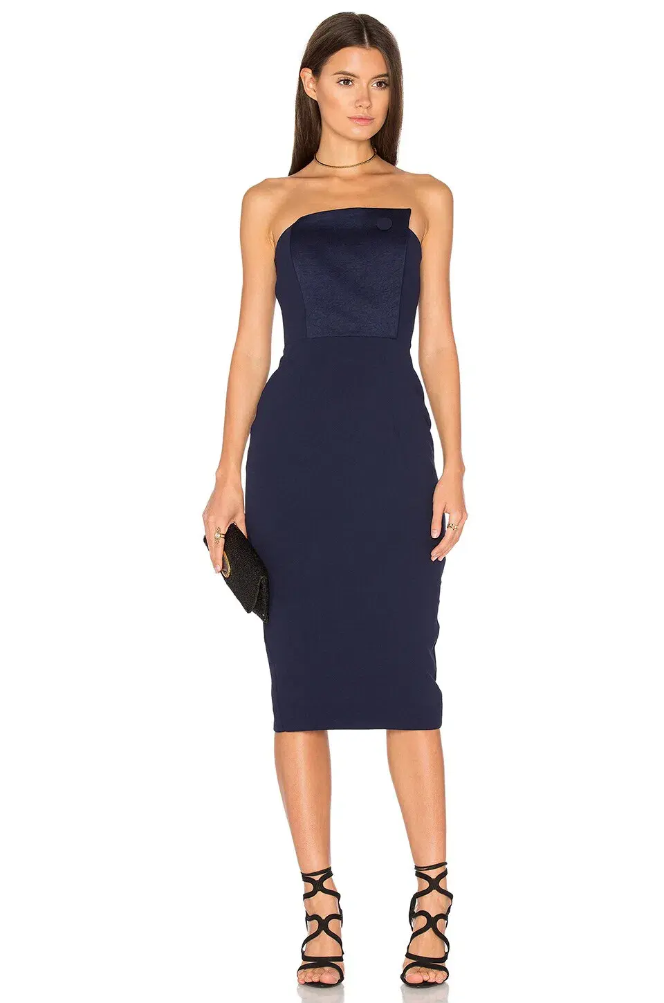 Misha Sanzana Strapless Dress Midnight Blue Size 10 - Image 1