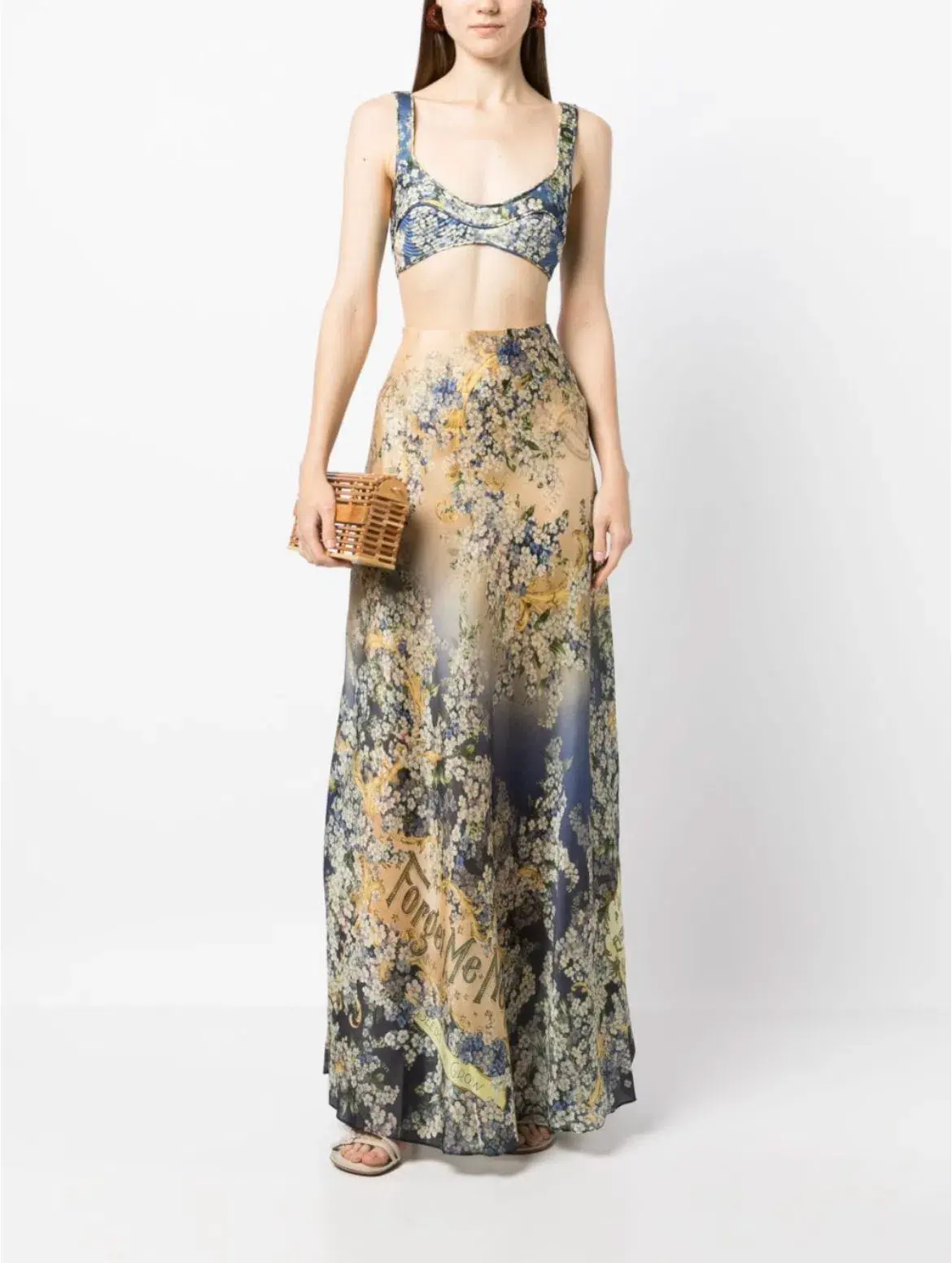 Zimmerman Tama Bias Flare Skirt and Bra Set Multi Size 0 / AU 8 - Image 1