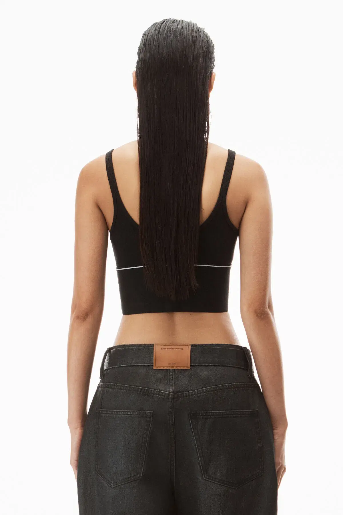 Alexander Wang Logo Elastic Bra in Black Size XS / AU 6 - Image 3
