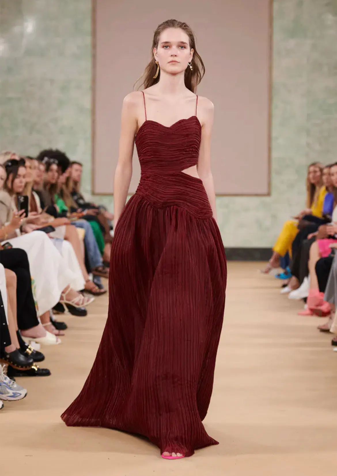 Aje Laurier Wave Maxi Dress Burgundy Size AU 6 - Image 1