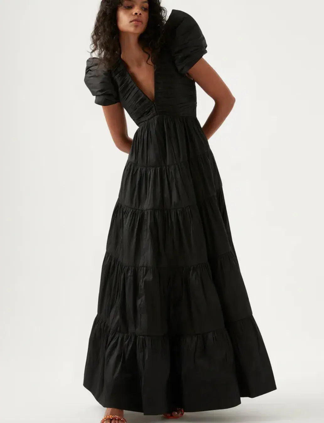 Aje Statuesque Tiered Gown Black Size 4 / XXS - Image 1