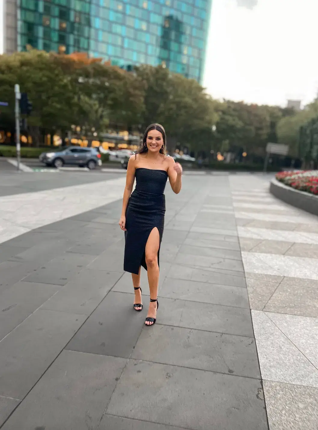 Manning Cartell New Radicals Strapless Midi Dress Black Size 6 for rent on The Volte - main image