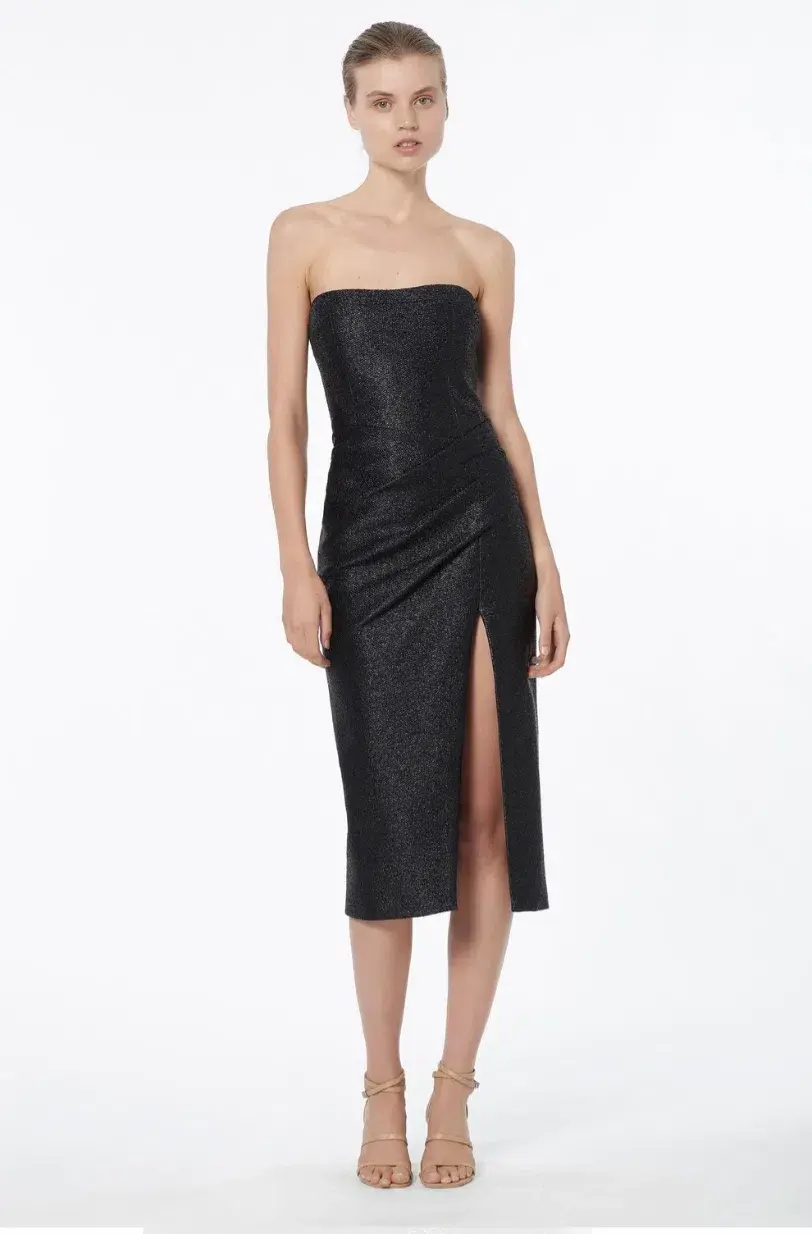 Manning Cartell New Radicals Strapless Midi Dress Black Size 6 - Image 1