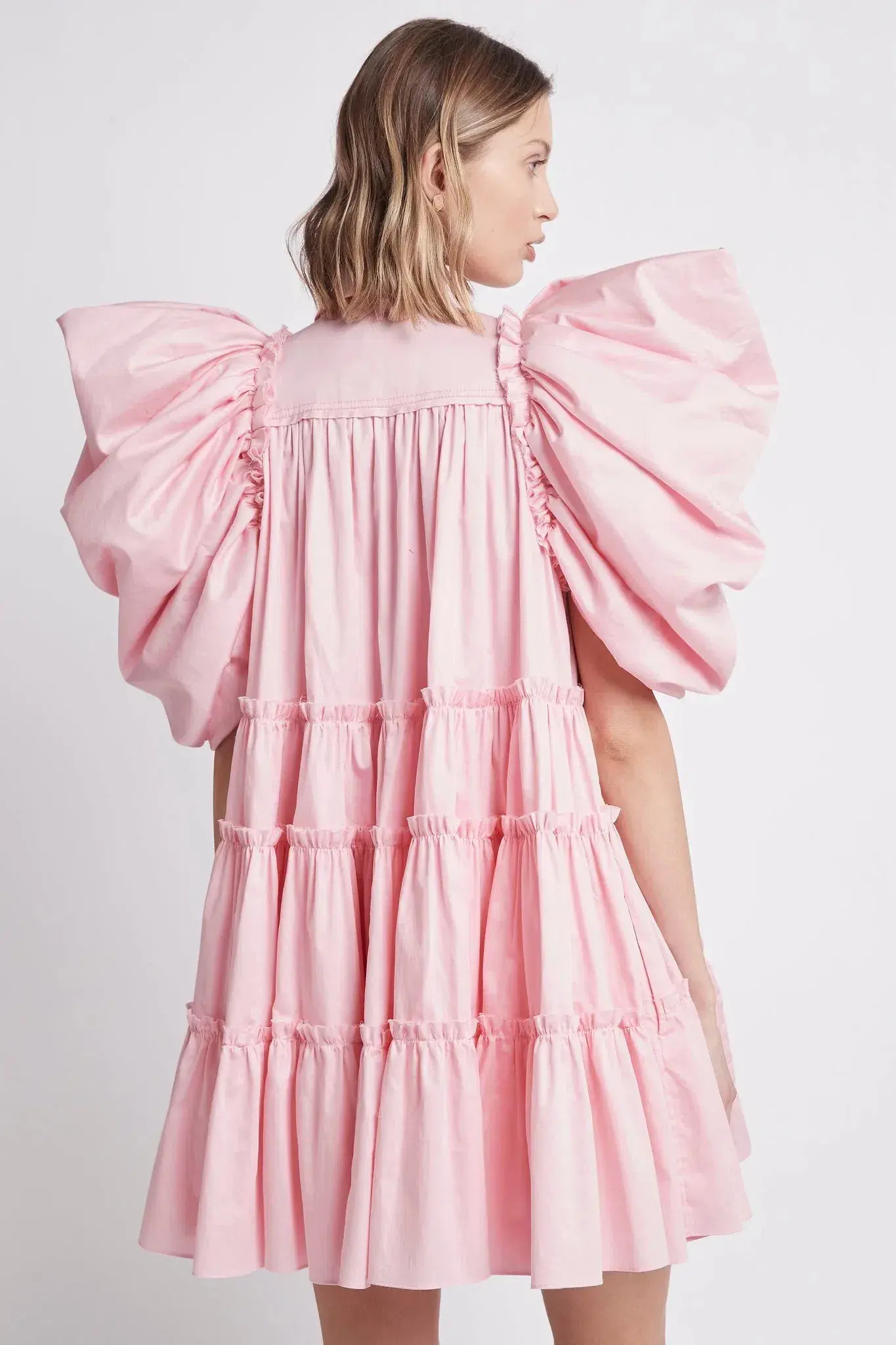 Aje Swift Butterfly Sleeve Smock Dress Rose Pink Size 8 - Image 3