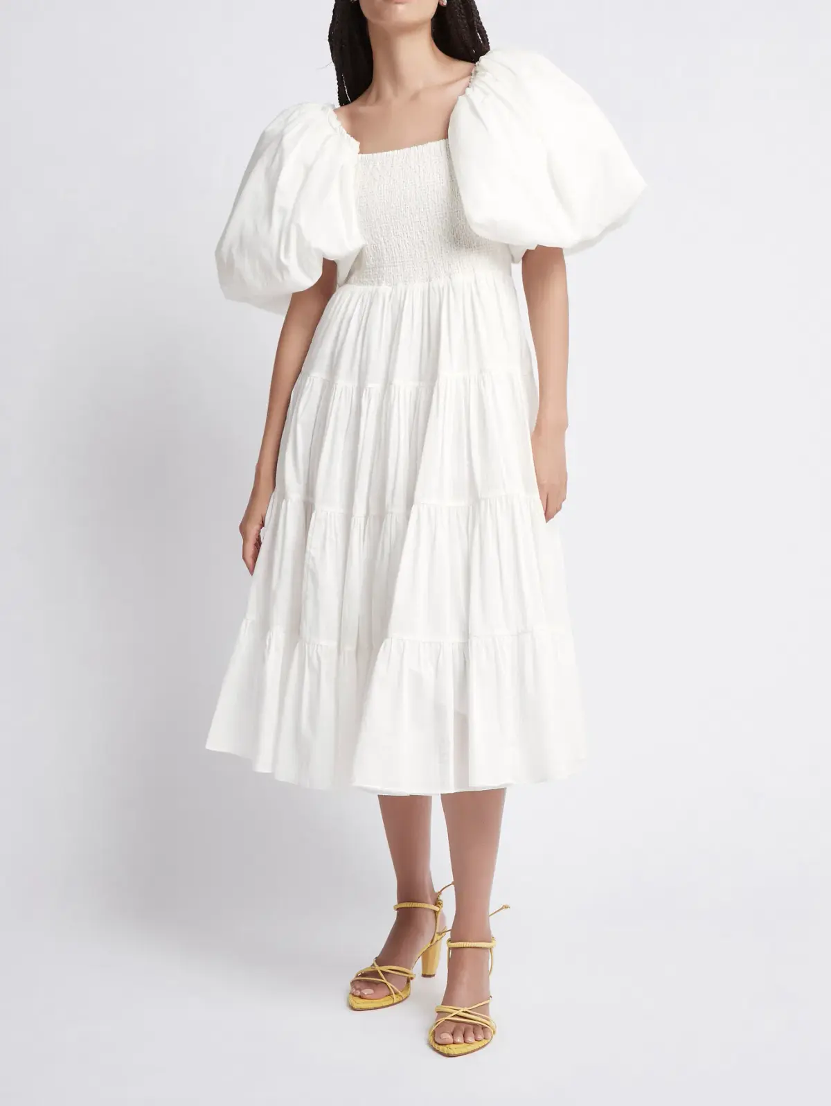 Aje Cherished Midi Dress Ivory Size 8 - Image 1