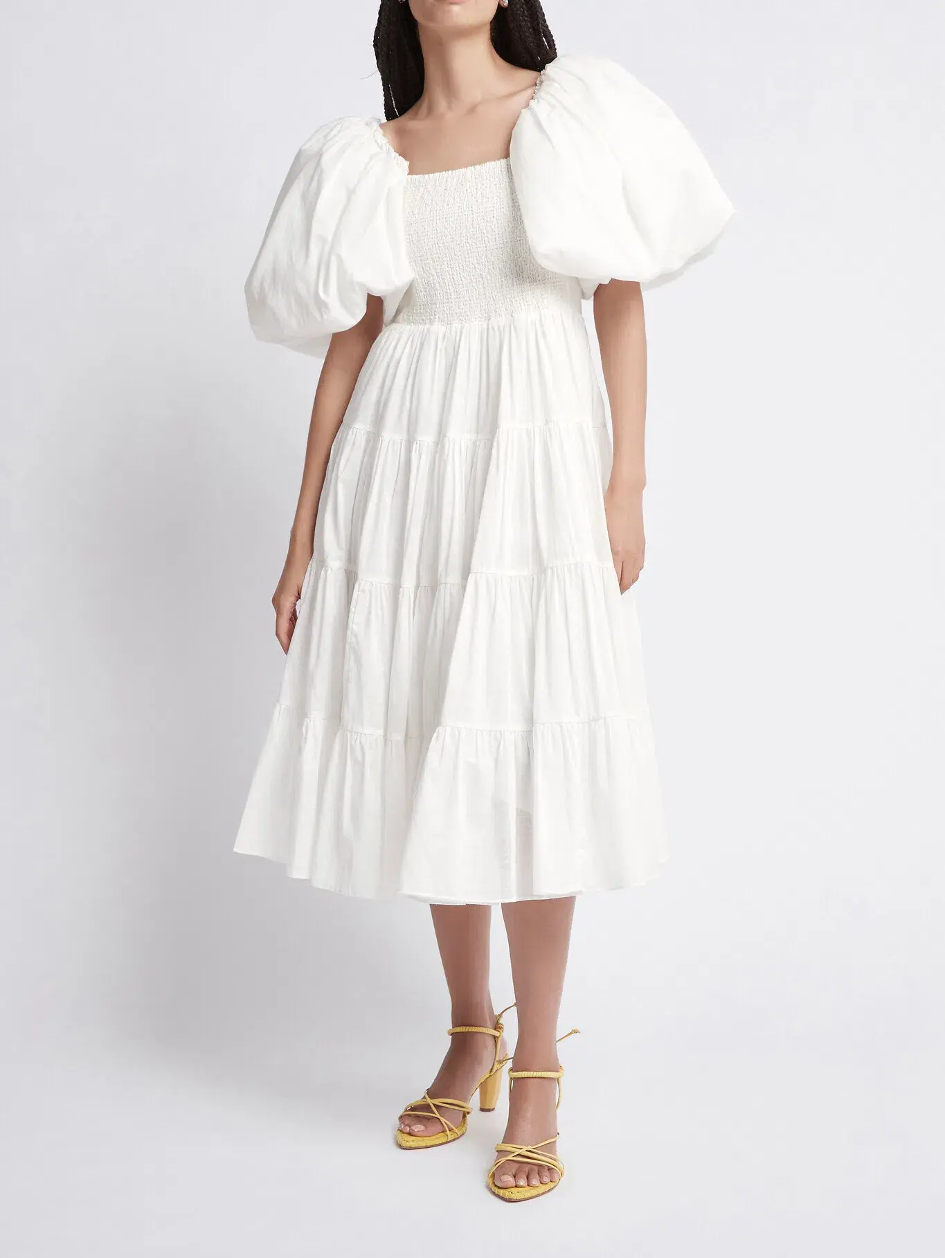 Aje Cherished Midi Dress Ivory Size 8 - Image 1