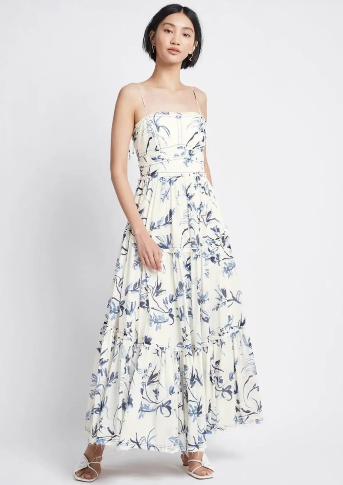 Aje Charlotte Midi Dress Navy Vine Print Size 6 - Image 2