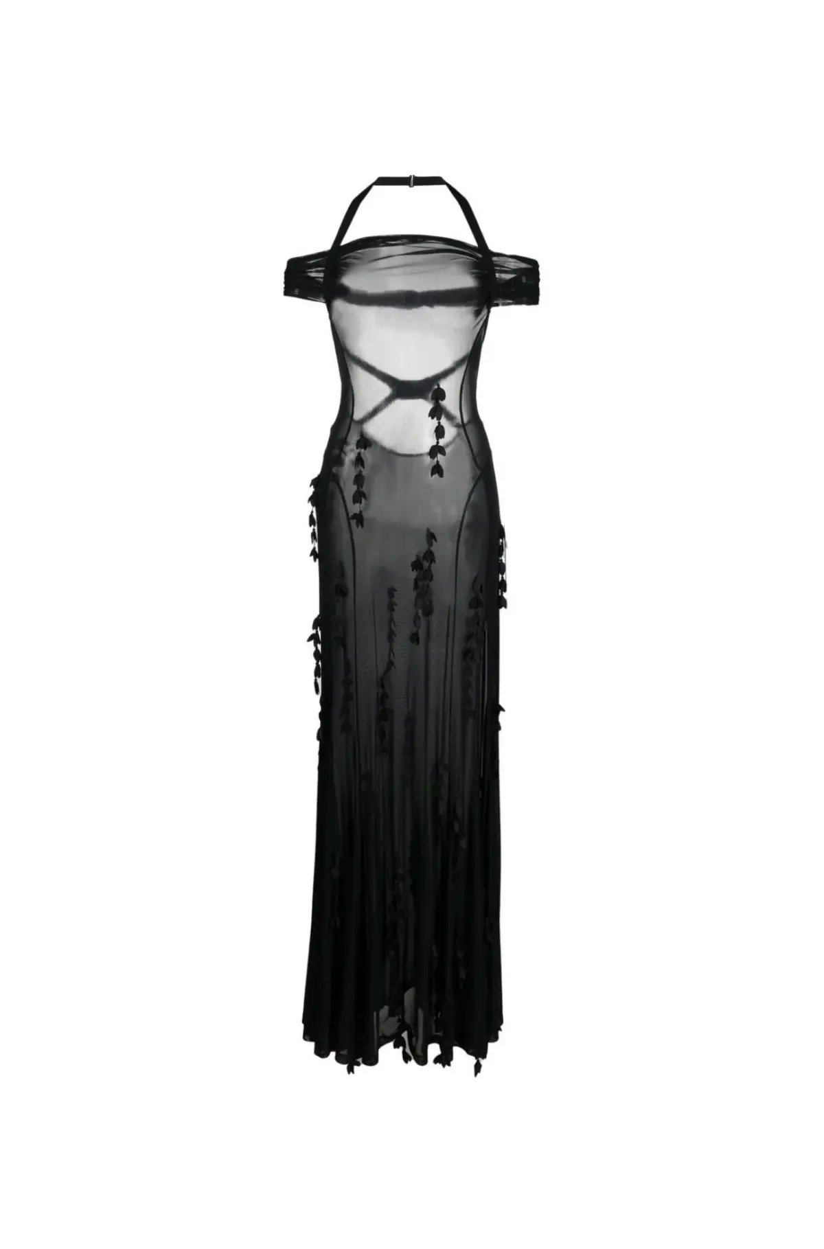Jacquemus Mazzolu Floral Appliqué Dress Black Size 38 - Image 4