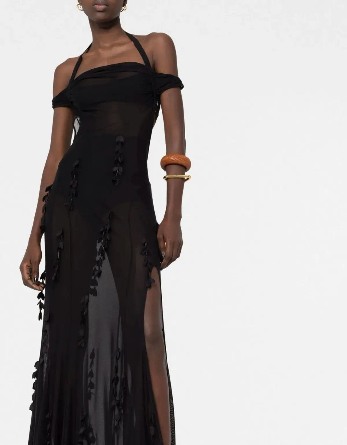 Jacquemus Mazzolu Floral Appliqué Dress Black Size 38 - Image 2