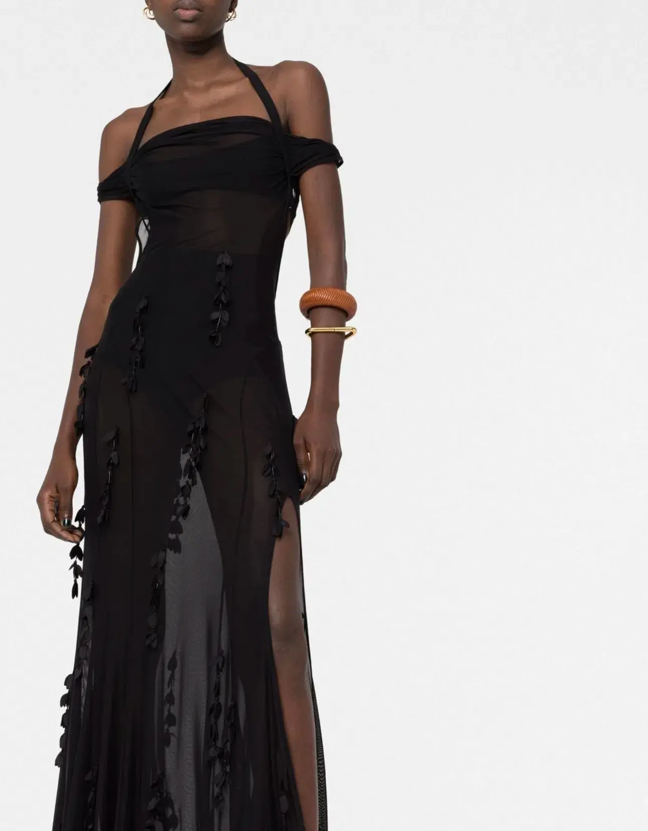 Jacquemus Mazzolu Floral Appliqué Dress Black Size 38 - Image 2