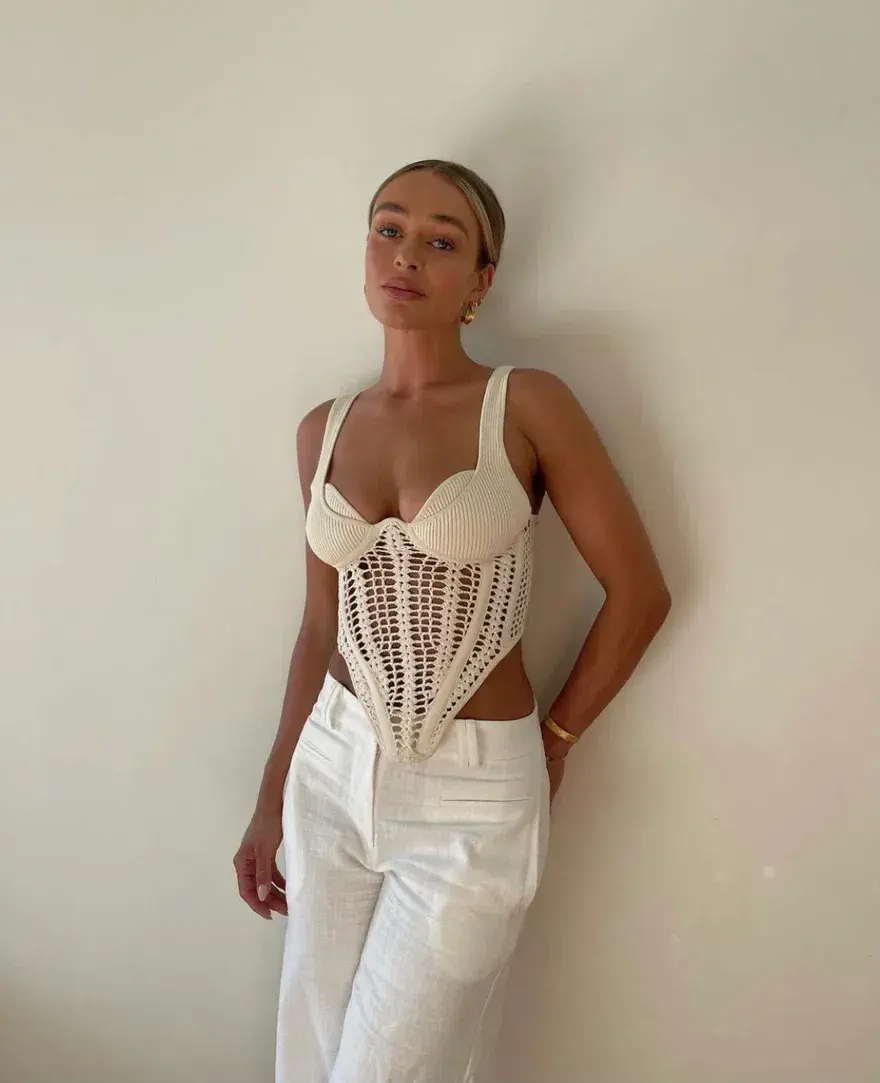 Dion Lee Crochet Corset Cream Size M / Au 10 - Image 3
